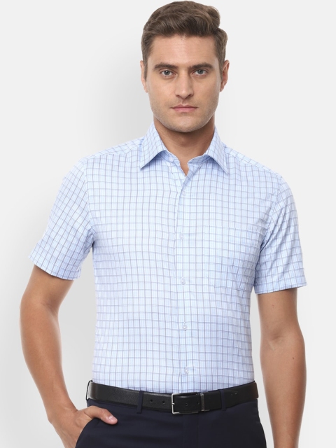 Louis Philippe Men Blue Regular Fit Checked Casual Shirt