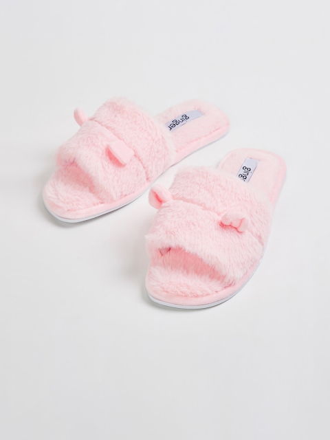 Ginger by Lifestyle Women Pink Solid Room Slippers