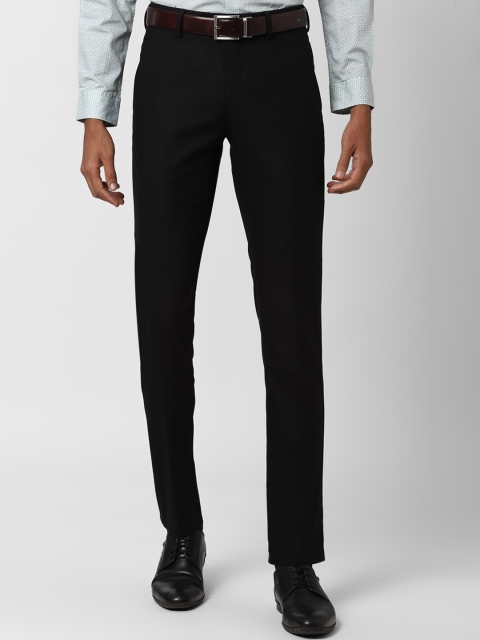 Peter England Men Grey Slim Fit Solid Formal Trousers
