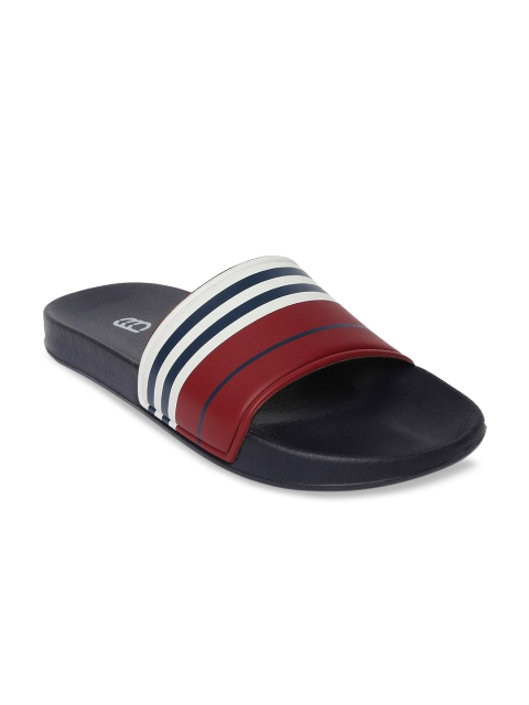 Ajile by Pantaloons Men Blue & Red Striped Sliders