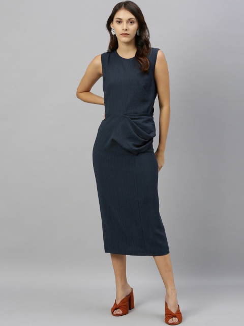 RAREISM Women Blue Solid Sheath Dress