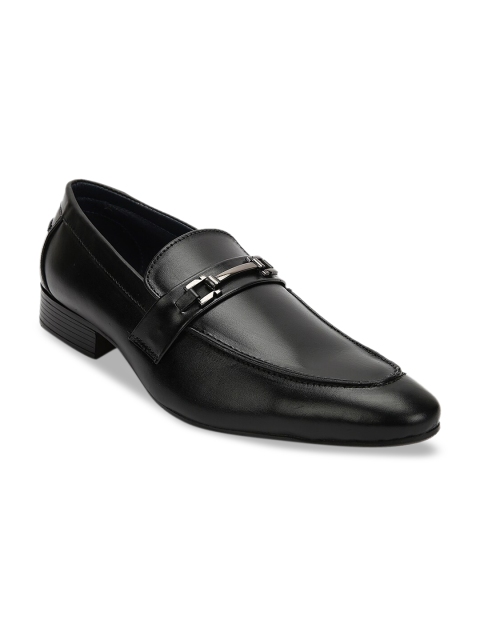 Teakwood Leathers Men Black Solid Genuine Leather Formal Loafers