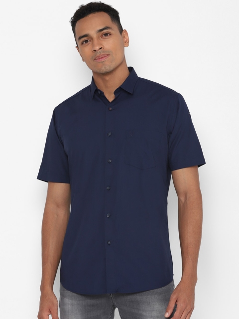 Allen Solly Men Navy Blue Slim Fit Solid Casual Shirt