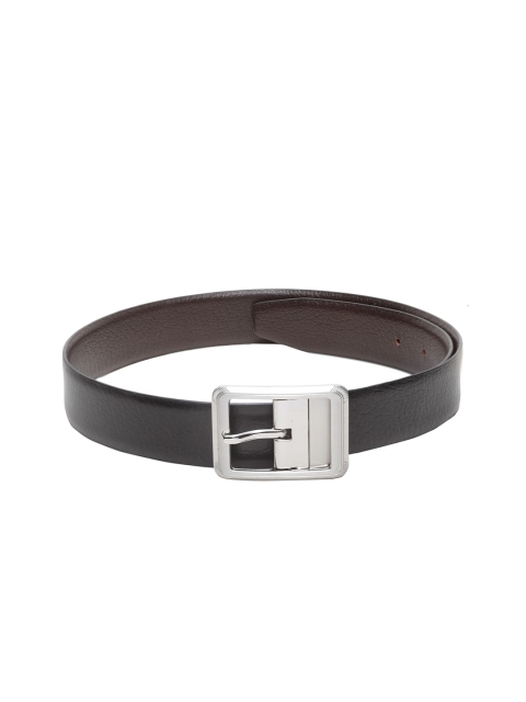 Teakwood Leathers Men Black & Brown Textured Belt