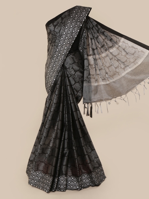 Pothys Grey Woven Design Tissue Saree