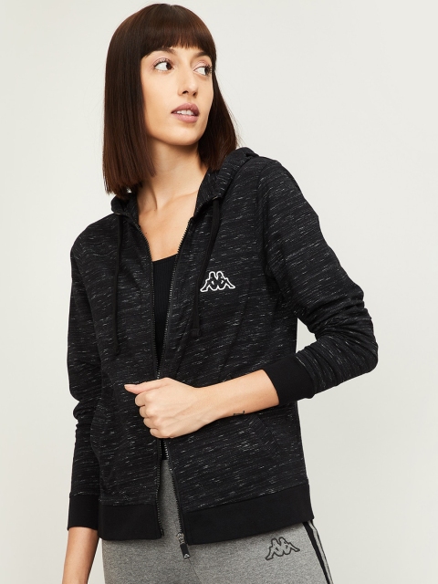 Kappa Women Black Solid Sporty Jacket
