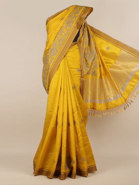 Pothys Mustard Woven Design Jute Silk Saree With Tasseled Pallu
Pothys Mustard Woven Design Jute Silk Saree With Tasseled Pallu