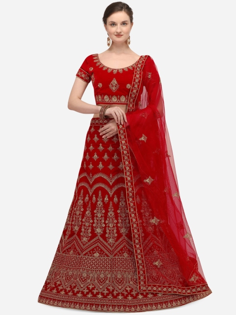 Netram Red & Gold-Toned Embroidered Semi-Stitched Lehenga & Unstitched Blouse with Dupatta
Netram Red & Gold-Toned Embroidered Semi-Stitched Lehenga & Unstitched Blouse with Dupatta
