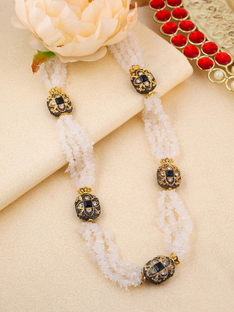 Shoshaa Gold-Plated & White Handcrafted Necklace 
Shoshaa Gold-Plated & White Handcrafted Necklace