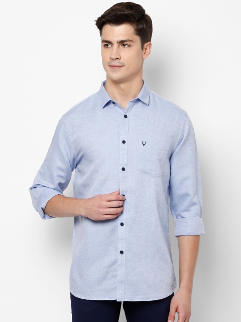 Allen Solly Men Blue Slim Fit Self Design Casual Shirt