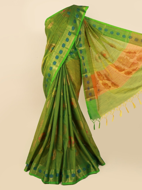 Pothys Green Woven Design Cotton Blend Saree