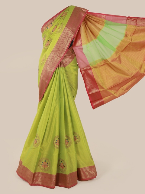 Pothys Green Woven Design Cotton Blend Saree