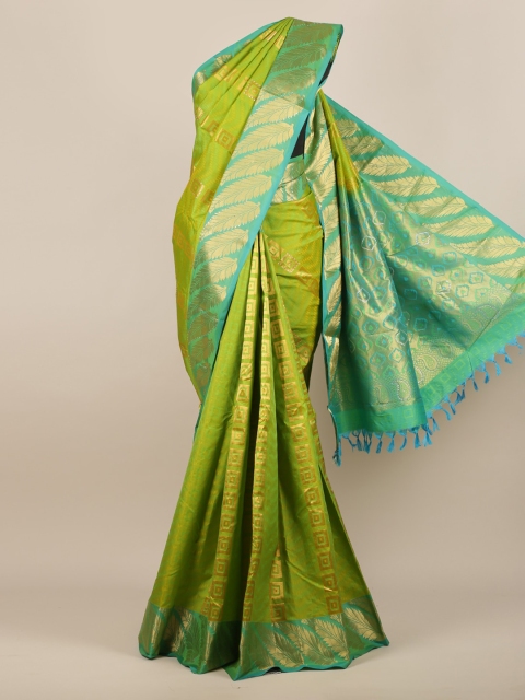 Pothys Green Woven Design Pure Silk Saree