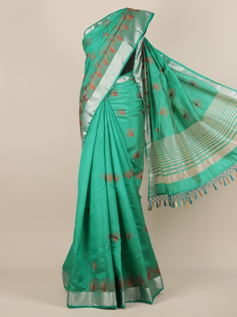 Pothys Green Woven Design Jute Silk Saree