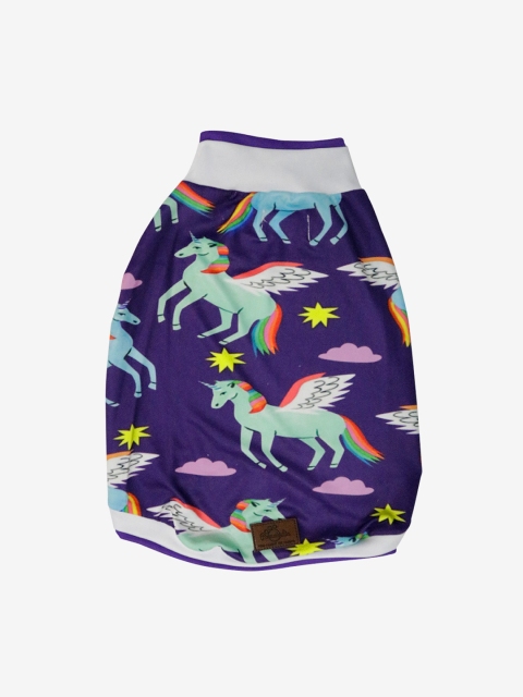 Pawsindia Purple & Blue Unicorn Printed Dog T-Shirt