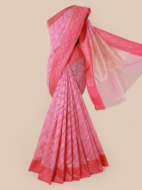Pothys Pink Woven Design Tissue Saree