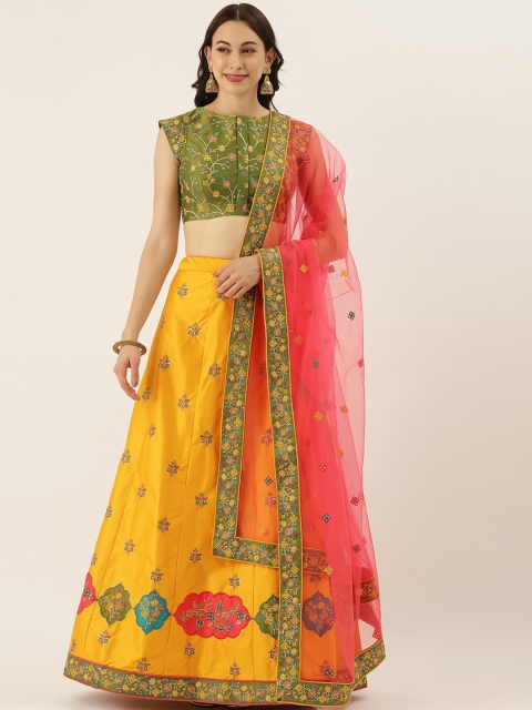 panchhi Yellow & Green Embroidered Semi-Stitched Lehenga & Unstitched Blouse with Dupatta
panchhi Yellow & Green Embroidered Semi-Stitched Lehenga & Unstitched Blouse with Dupatta