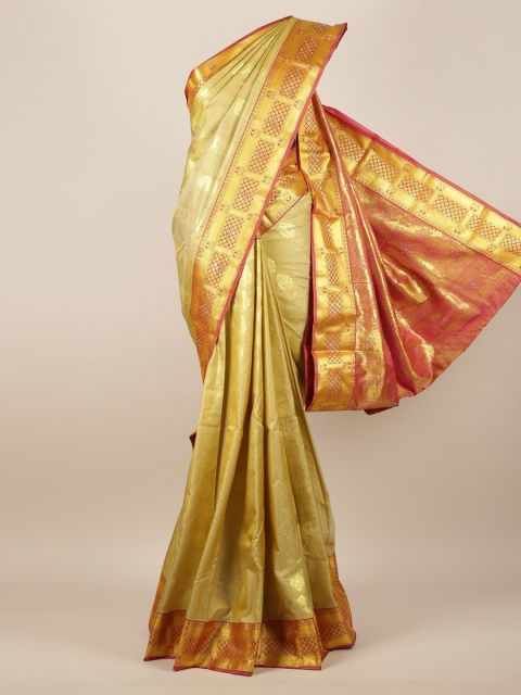Pothys Gold-Coloured Woven Design Art Silk Saree