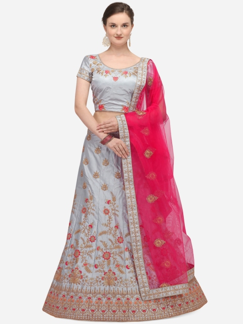 Netram Grey & Pink Embroidered Semi-Stitched Lehenga & Unstitched Blouse with Dupatta
Netram Grey & Pink Embroidered Semi-Stitched Lehenga & Unstitched Blouse with Dupatta