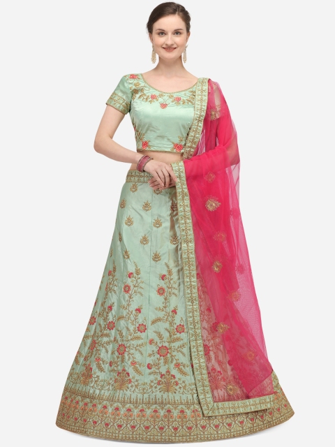 Netram Lime Green & Pink Embroidered Semi-Stitched Lehenga & Unstitched Blouse with Dupatta
Netram Lime Green & Pink Embroidered Semi-Stitched Lehenga & Unstitched Blouse with Dupatta