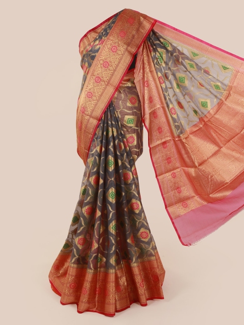 Pothys Multicoloured Woven Design Tissue Saree, Multi