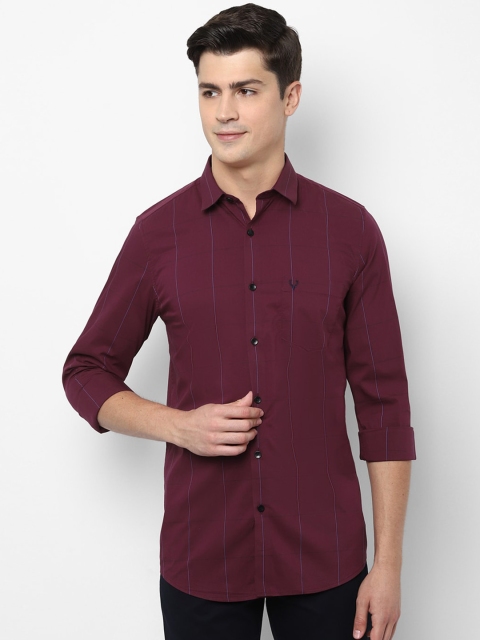 Allen Solly Men Maroon Slim Fit Checked Casual Shirt
