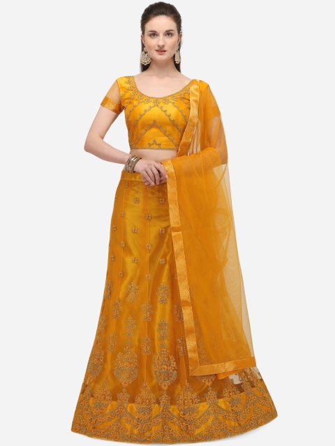 Netram Yellow & Gold-Toned Embroidered Semi-Stitched Lehenga & Unstitched Blouse with Dupatta
Netram Yellow & Gold-Toned Embroidered Semi-Stitched Lehenga & Unstitched Blouse with Dupatta