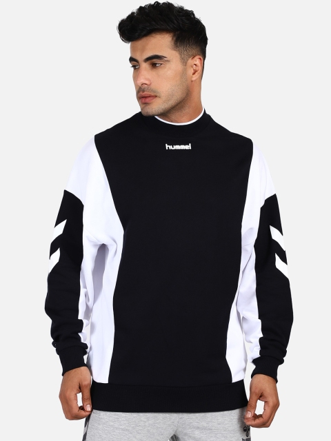 hummel Men Black & White Colourblocked Sweatshirt