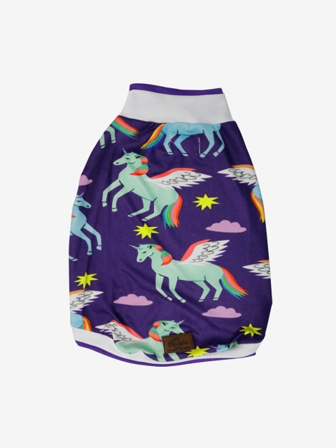 Pawsindia Purple & Blue Unicorn Printed Dog T-Shirt