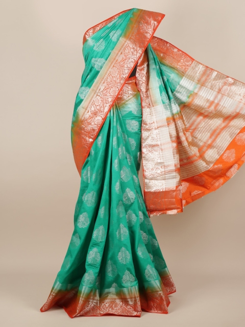 Pothys Green Woven Design Jute Silk Saree