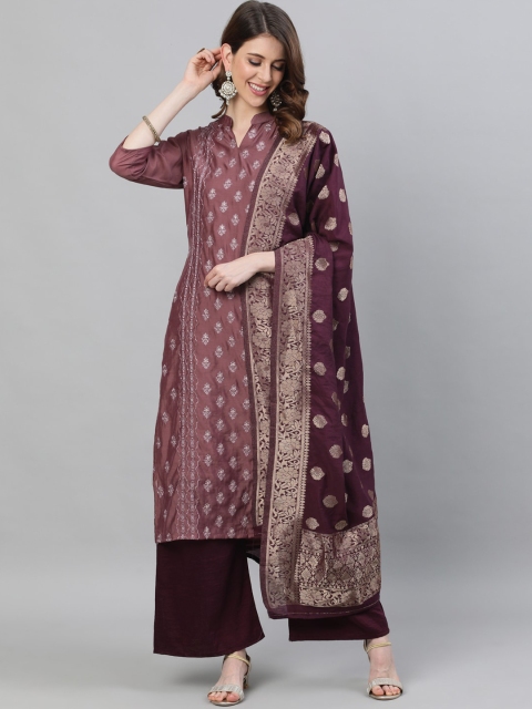 Ishin Women Burgundy Ethnic Motifs Embroidered Pure Silk Kurta with Palazzos & With Dupatta
Ishin Women Burgundy Ethnic Motifs Embroidered Pure Silk Kurta with Palazzos & With Dupatta