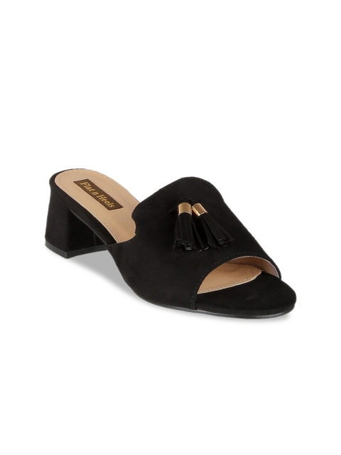 Flat n Heels Women Black Solid Block Heels