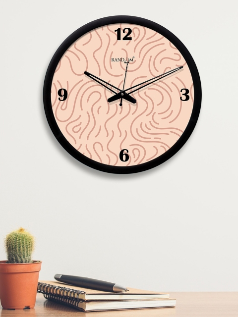 RANDOM Peach-Coloured Round Printed 30.4 cm Analogue Wall Clock