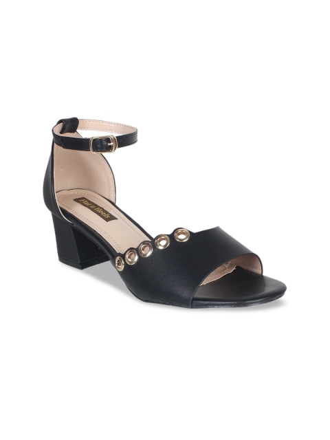 Flat n Heels Women Black Solid Heels