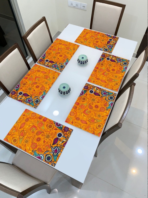 HomeStorie Set Of 6 Orange & Red Digital Printed Rectangular Heat Resistant Table Placemats
HomeStorie Set Of 6 Orange & Red Digital Printed Rectangular Heat Resistant Table Placemats