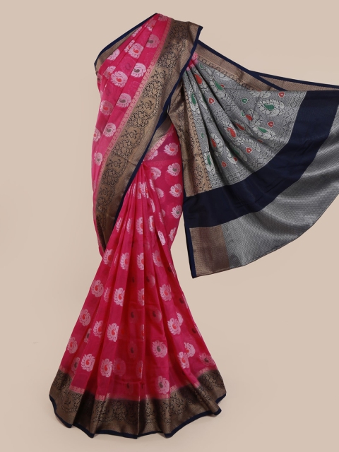Pothys Magenta Woven Design Tissue Saree