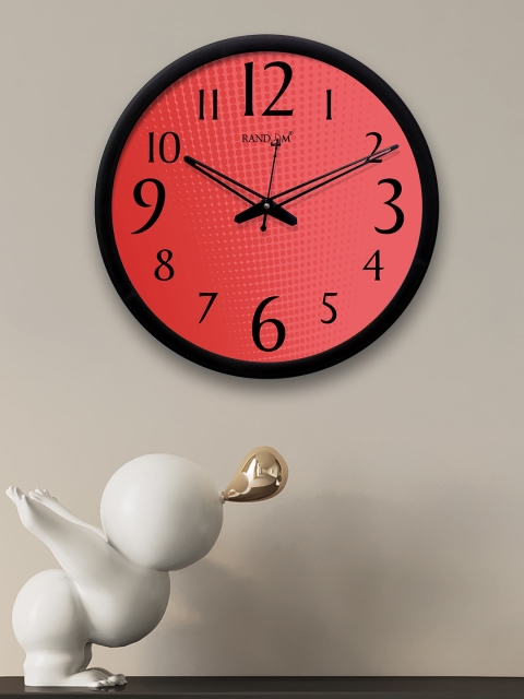 RANDOM Pink Round Solid 30.4 cm Analogue Wall Clock