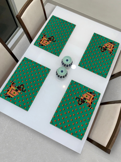 HomeStorie Set Of 4 Green & Red Digital Printed Rectangular Heat Resistant Table Placemats
HomeStorie Set Of 4 Green & Red Digital Printed Rectangular Heat Resistant Table Placemats