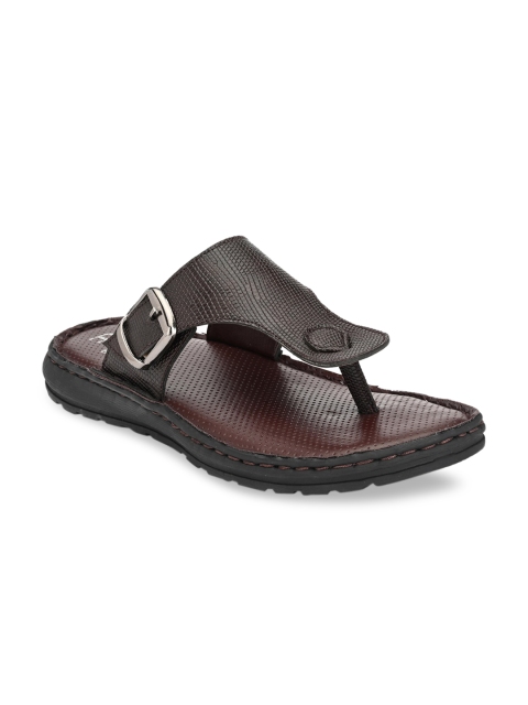 El Paso Men Brown & Black Comfort Sandals