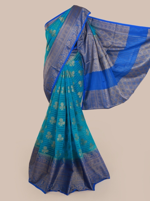 Pothys Blue Woven Design Tissue Saree