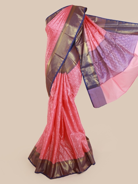 Pothys Pink Woven Design Cotton Blend Saree