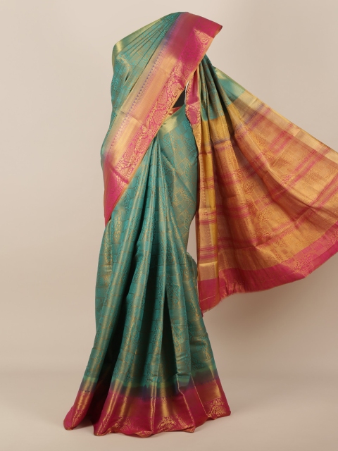Pothys Sea Green Woven Design Jute Silk Saree