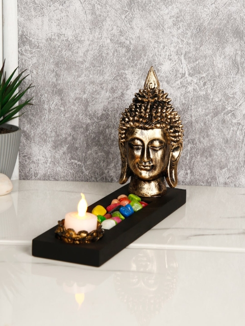 CraftVatika Black & Gold-Toned Buddha Face Head With Lotus Tealight Candle Holder Showpiece
CraftVatika Black & Gold-Toned Buddha Face Head With Lotus Tealight Candle Holder Showpiece