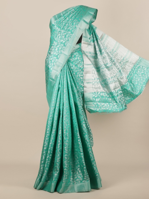 Pothys Green Woven Design Jute Silk Saree