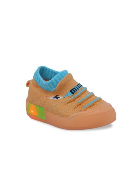 FEETWELL SHOES Boys Orange Woven Design Slip-on Sneakers