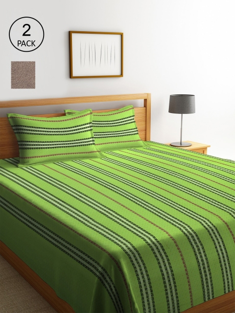 KLOTTHE Brown & Green Geometric Printed Woven-Design 2 King Bedsheet with 4 Pillow Covers
KLOTTHE Brown & Green Geometric Printed Woven-Design 2 King Bedsheet with 4 Pillow Covers