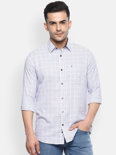 Van Heusen Sport Men White Slim Fit Checked Casual Shirt