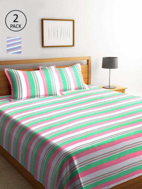 KLOTTHE Set of 2 Multicoloured Striped 250-349 TC Double King Bed Covers & 4 Pillow Covers, Multi
KLOTTHE Set of 2 Multicoloured Striped 250-349 TC Double King Bed Covers & 4 Pillow Covers, Multi