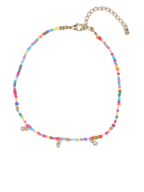 FOREVER 21 Women Multicoloured Beaded Anklet, Multi