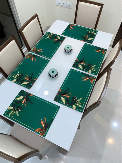 HomeStorie Set Of 6 Green & Orange Digital Printed Rectangular Heat Resistant Table Placemats
HomeStorie Set Of 6 Green & Orange Digital Printed Rectangular Heat Resistant Table Placemats